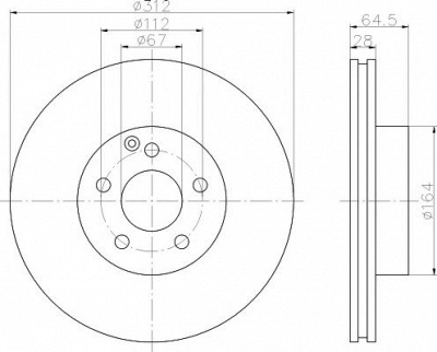 HELLA PAGID 8dd355108821 -  Тормозной диск